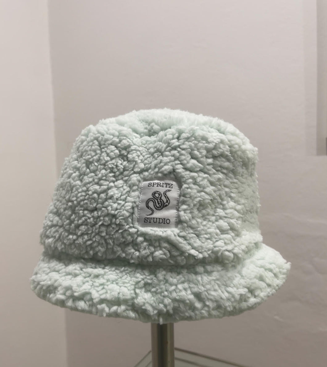 Fashionable Fluffy Blue Candy Bucket Hat